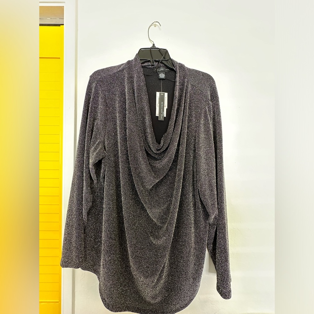 Plus size Charcoal Drape Neck Top 3xl new with tags